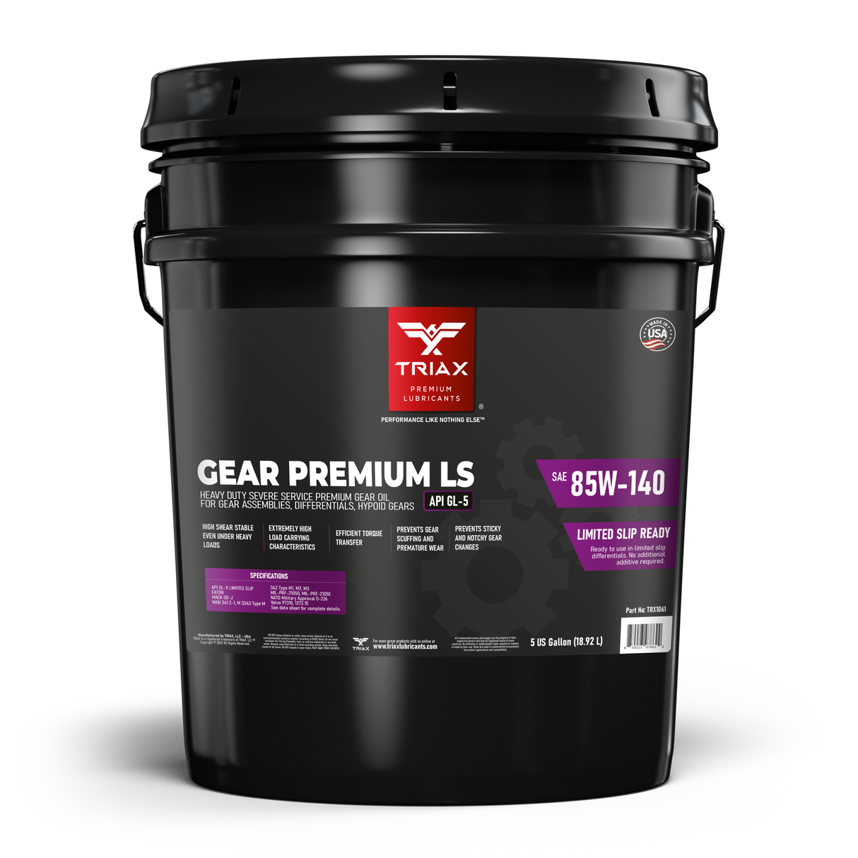 Ulei transmisie  Triax Hd Gear Premium 85W-140 GL-5 18.9l potrivit pentru Caterpillar / JCB / Case / Bobcat / Kubota / Manitou / Liebherr / Komatsu / Volvo / Hitachi / Terex / John Deere / New Holland